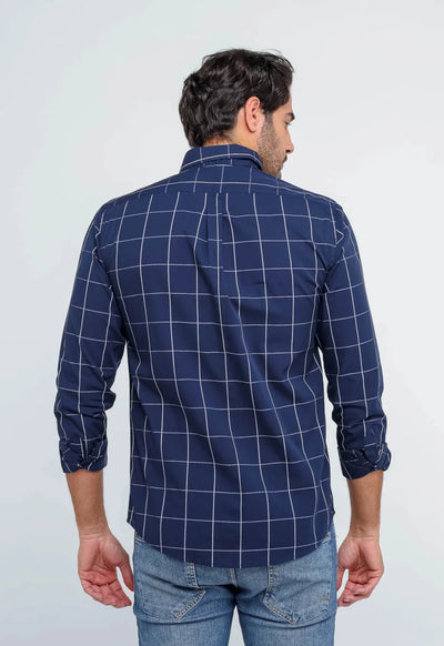 Camisa Hombre Azul a Cuadros Grandes - Norva Select
