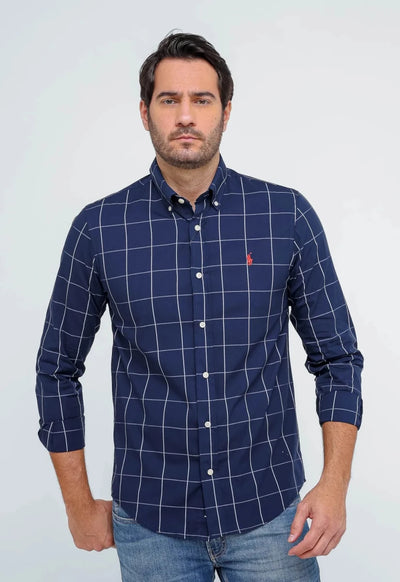 Camisa Hombre Azul a Cuadros Grandes - Norva Select