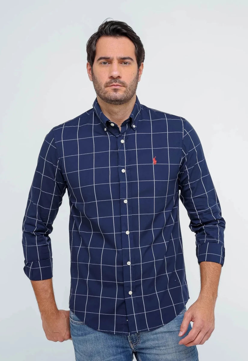 Camisa Hombre Azul a Cuadros Grandes - Norva Select