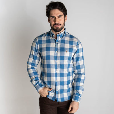 Camisa Hombre Azul a Cuadros Leñadora - Norva Select