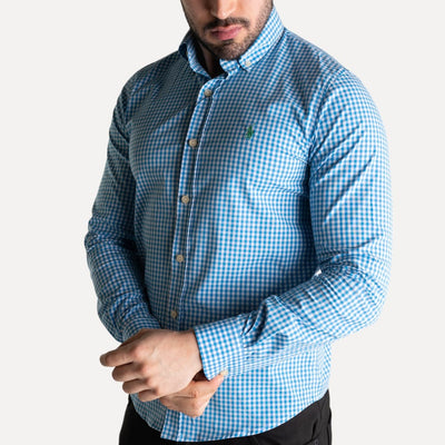 Camisa Hombre Azul cielo a Cuadros - Norva Select