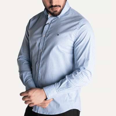 Camisa Hombre azul cielo a Cuadros TM - Norva Select