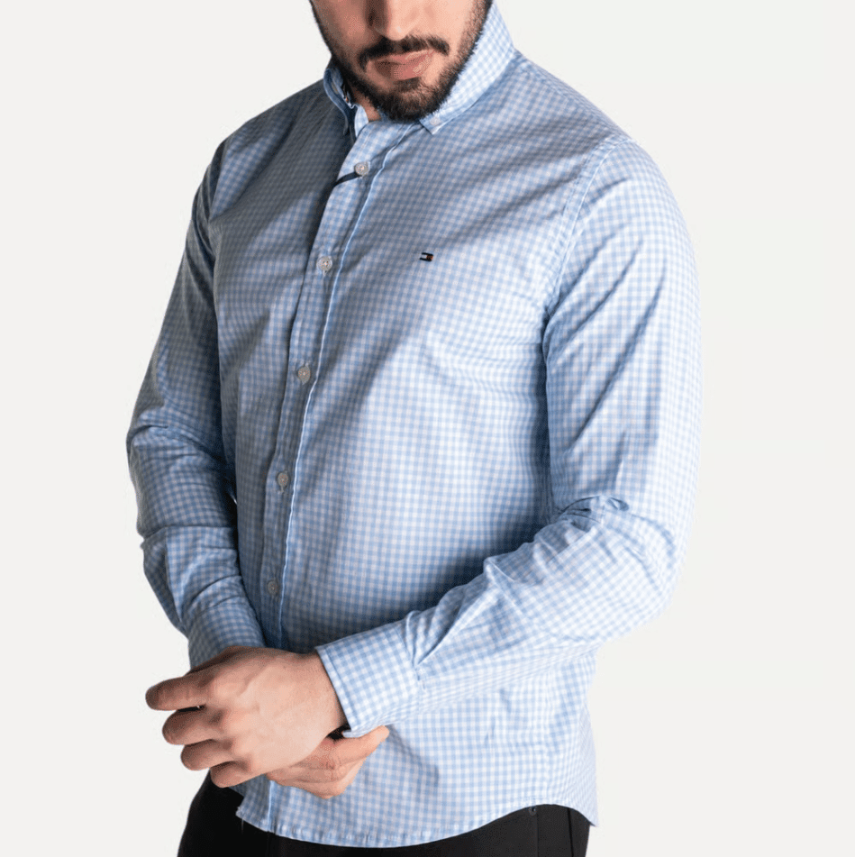 Camisa Hombre azul cielo a Cuadros TM - Norva Select