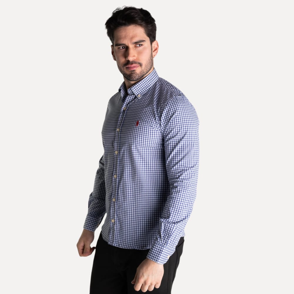 Camisa Hombre Azul Oscuro a Cuadros - Norva Select