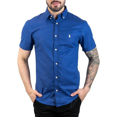 Camisa Hombre Azul rey Manga Corta - Norva Select