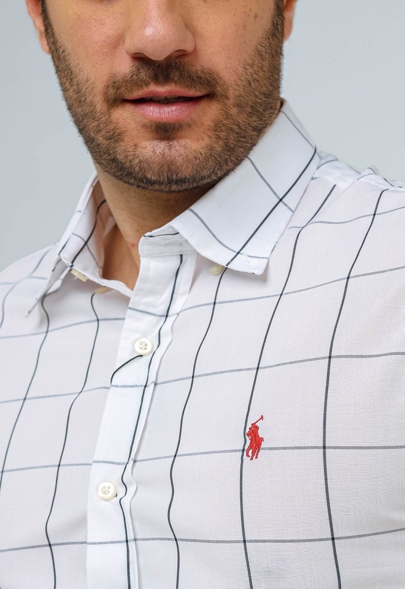 Camisa Hombre Blanco a Cuadros Grandes - Norva Select