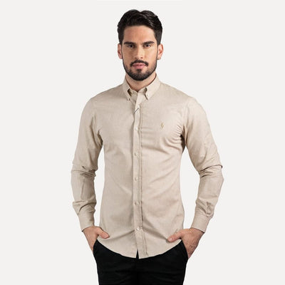 Camisa Hombre Clasica Beige - Norva Select