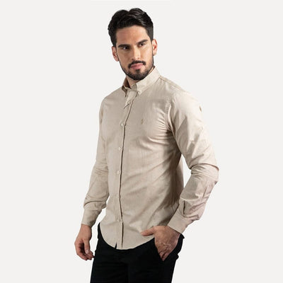 Camisa Hombre Clasica Beige - Norva Select