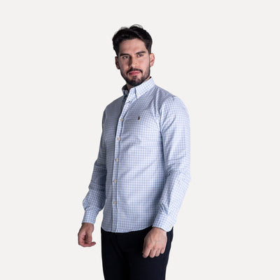 Camisa Hombre Cuadros Azules Grandes - Norva Select