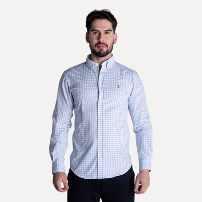 Camisa Hombre Cuadros Azules Grandes - Norva Select