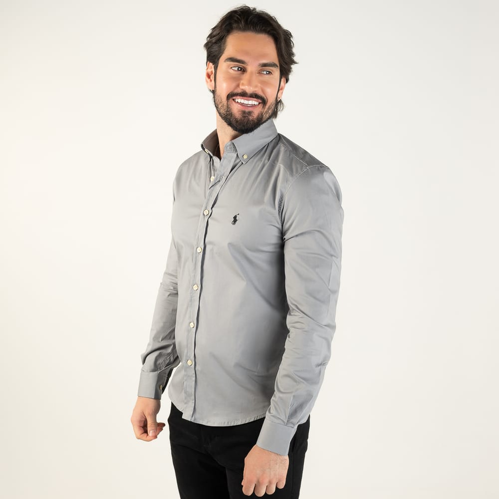 Camisa Hombre Gris Clásica - Norva Select