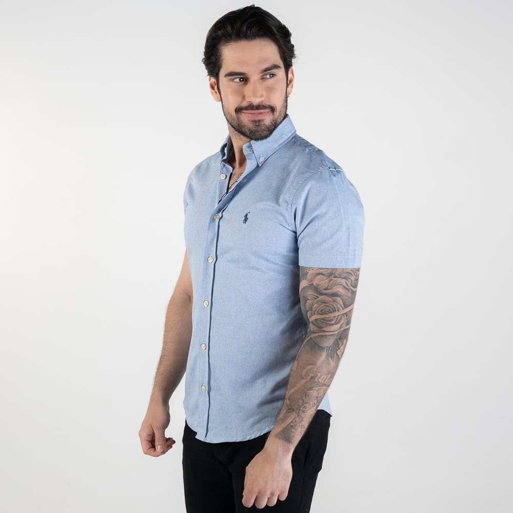 Camisa Hombre Marino Manga Corta Clasica - Norva Select