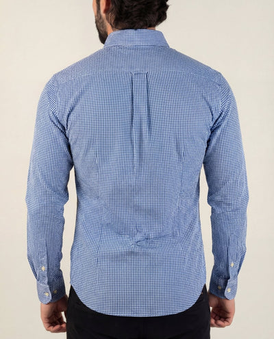 Camisa Hombre Micro Cuadros Azul - Norva Select