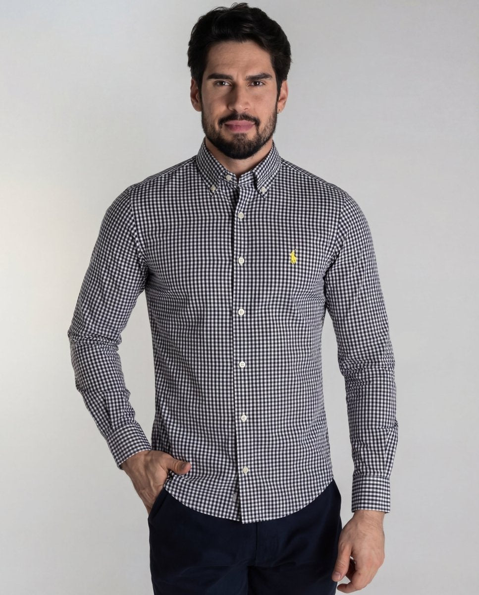Camisa Hombre Negra A Cuadros - Norva Select