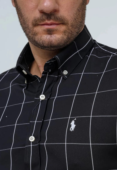 Camisa Hombre Negra a Cuadros Grandes - Norva Select