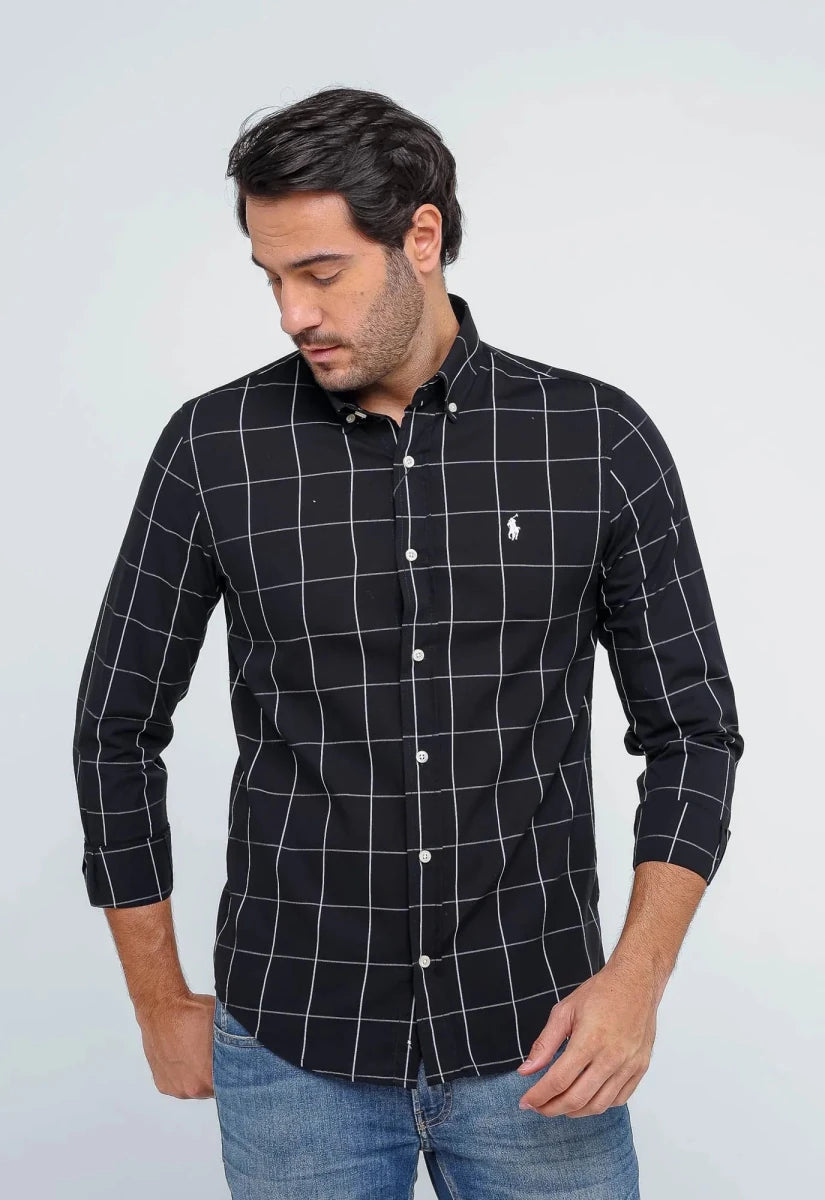 Camisa Hombre Negra a Cuadros Grandes - Norva Select