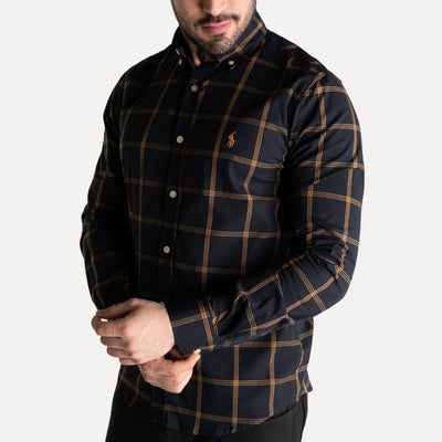 Camisa Hombre negra a Cuadros Grandes Combinados - Norva Select