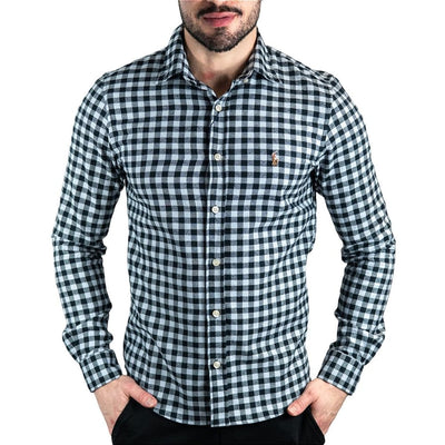 Camisa Hombre Negra A Cuadros Rain - Norva Select