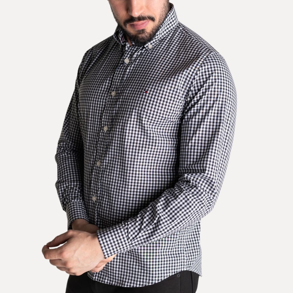 Camisa Hombre Negra a Cuadros TM - Norva Select