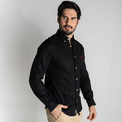 Camisa Hombre Negra Clásica - Norva Select