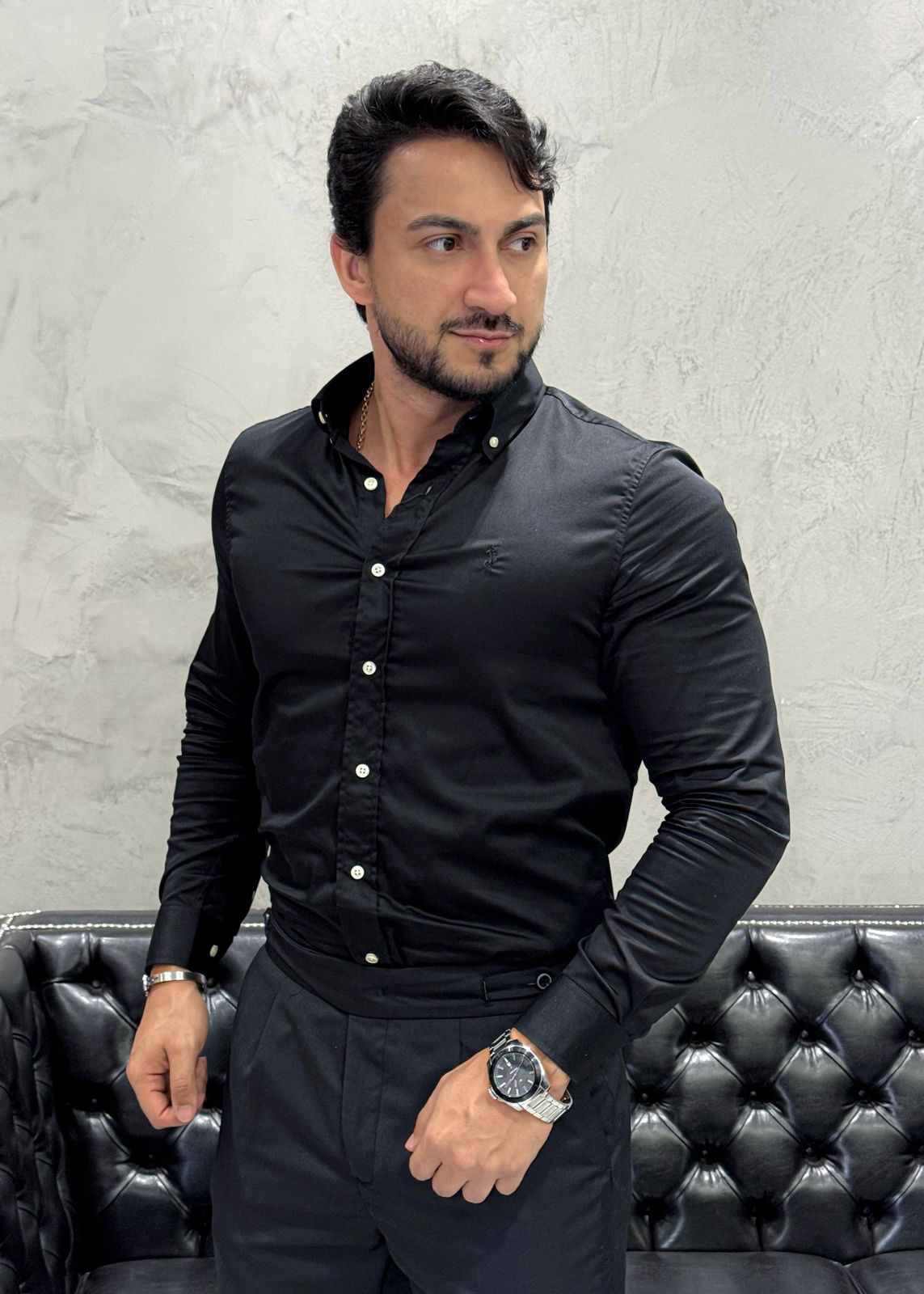 Camisa Hombre Negra Colored - Norva Select