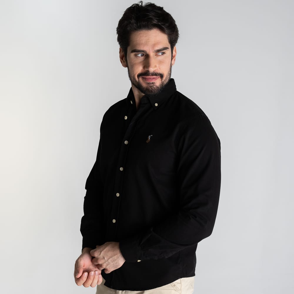 Camisa Hombre Negra Oxford Rain - Norva Select