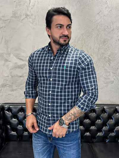 Camisa Hombre Oscuro cuadros combinados - Norva Select