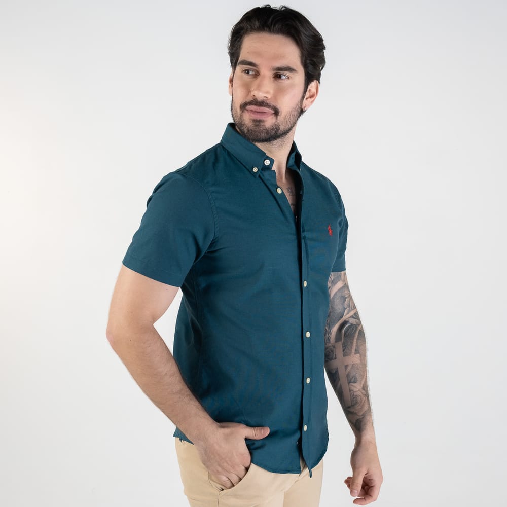 Camisa Hombre Petroleo Manga Corta - Norva Select