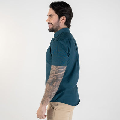 Camisa Hombre Petroleo Manga Corta - Norva Select