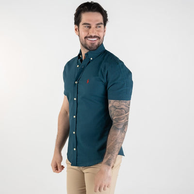 Camisa Hombre Petroleo Manga Corta - Norva Select