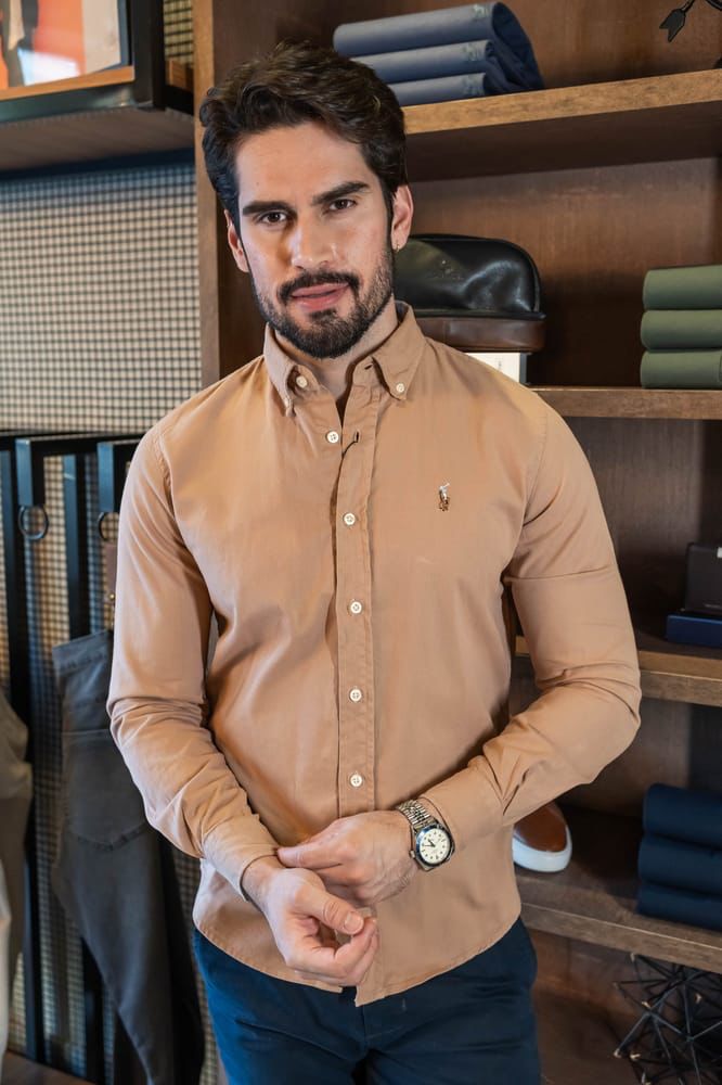 Camisa Hombre Rain Beige - Norva Select