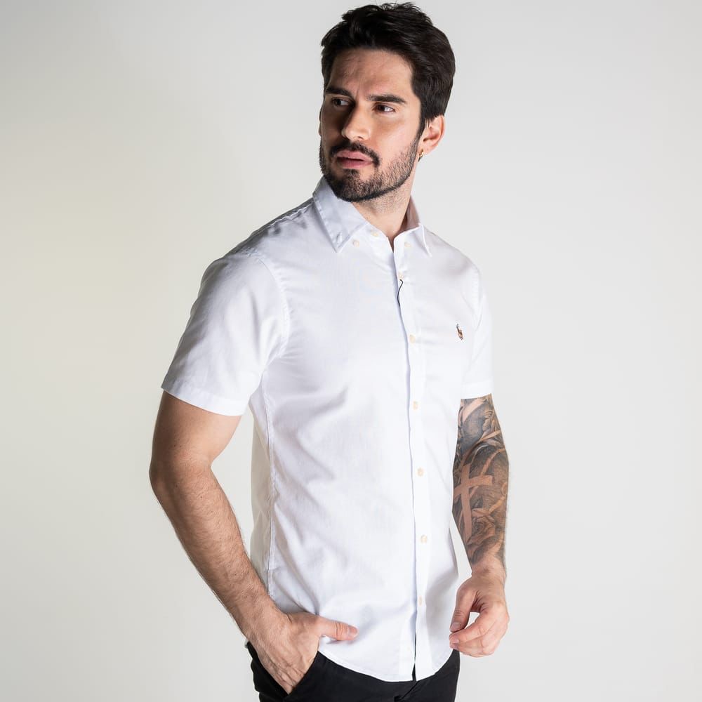 Camisa Hombre Rain Blanca Manga Corta - Norva Select