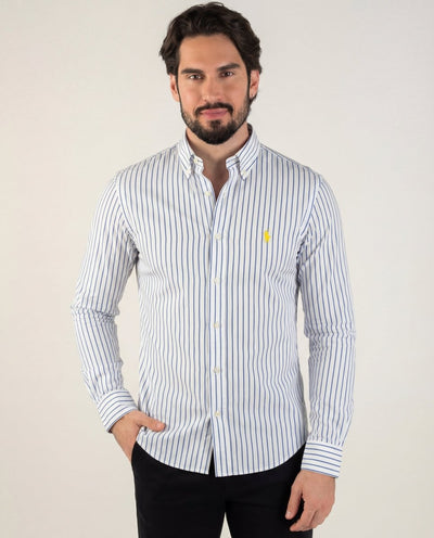 Camisa Hombre Rayas Azul Combinado - Norva Select