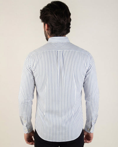 Camisa Hombre Rayas Azul Combinado - Norva Select