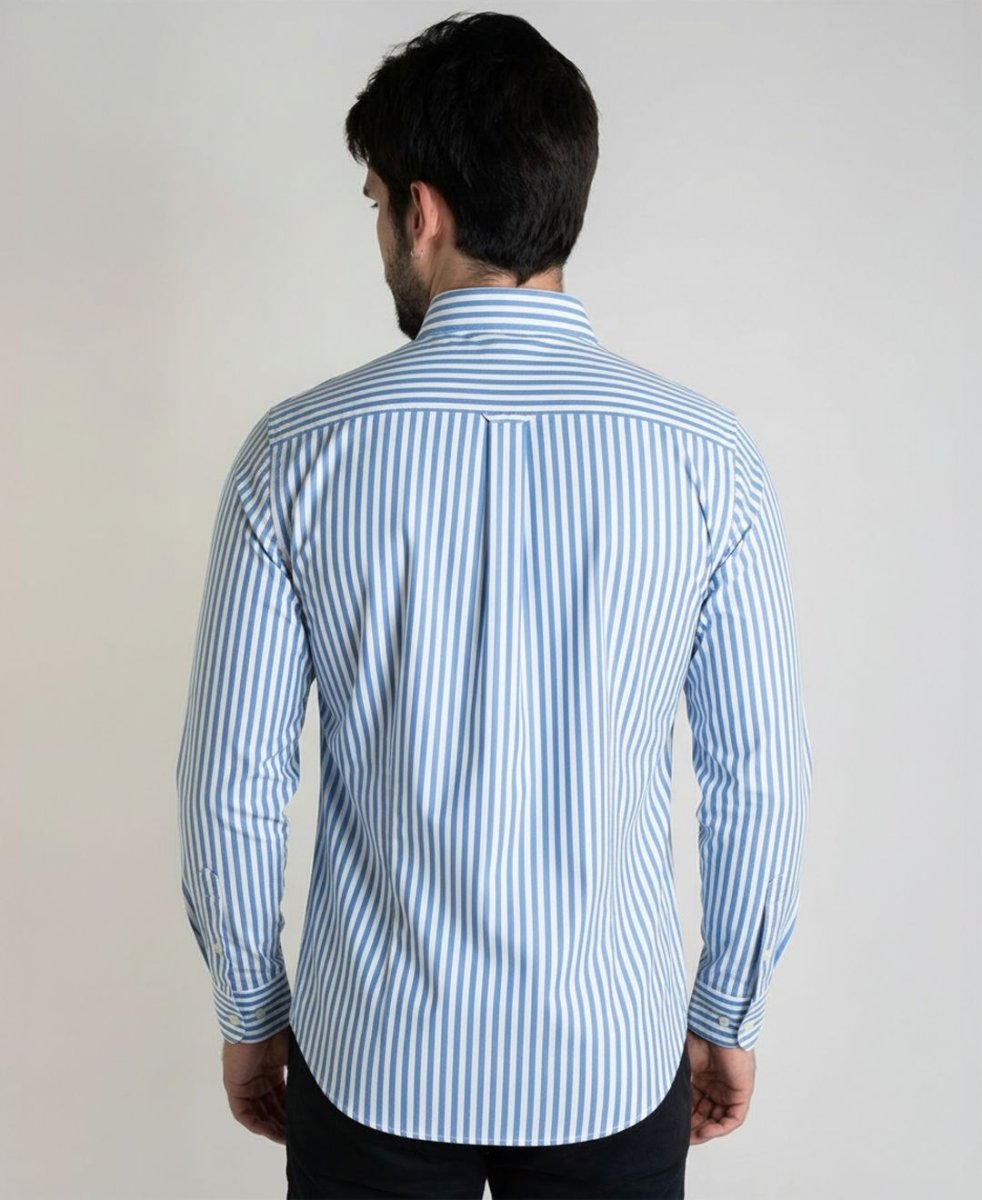 Camisa Hombre Rayas Azules Celestes TM - Norva Select