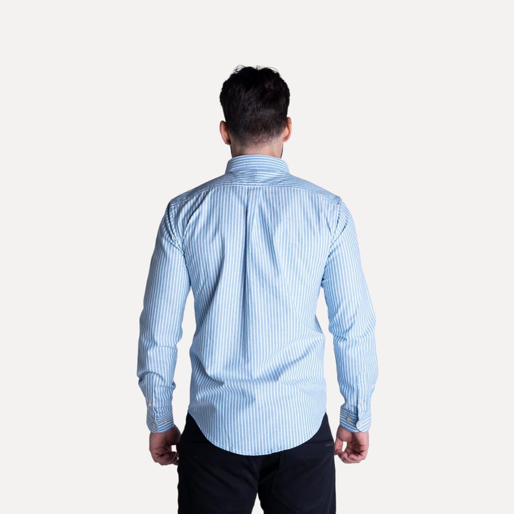 Camisa Hombre Rayas Azules Rain - Norva Select