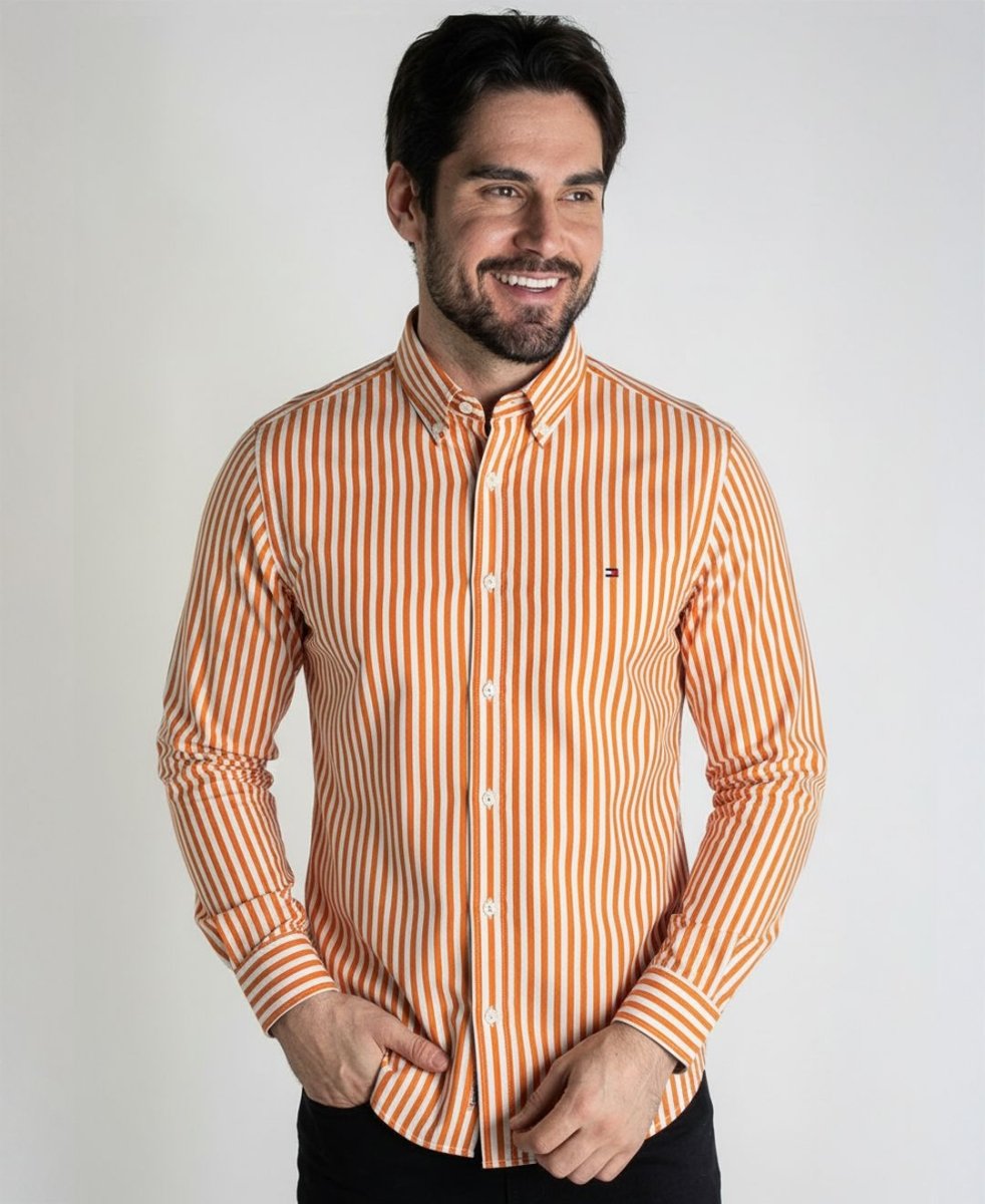 Camisa Hombre Rayas Naranja TM - Norva Select