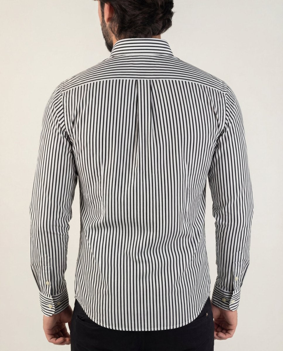 Camisa Hombre Rayas Negras Delgadas - Norva Select