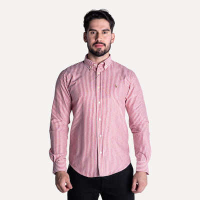 Camisa Hombre Rayas Rojas - Norva Select