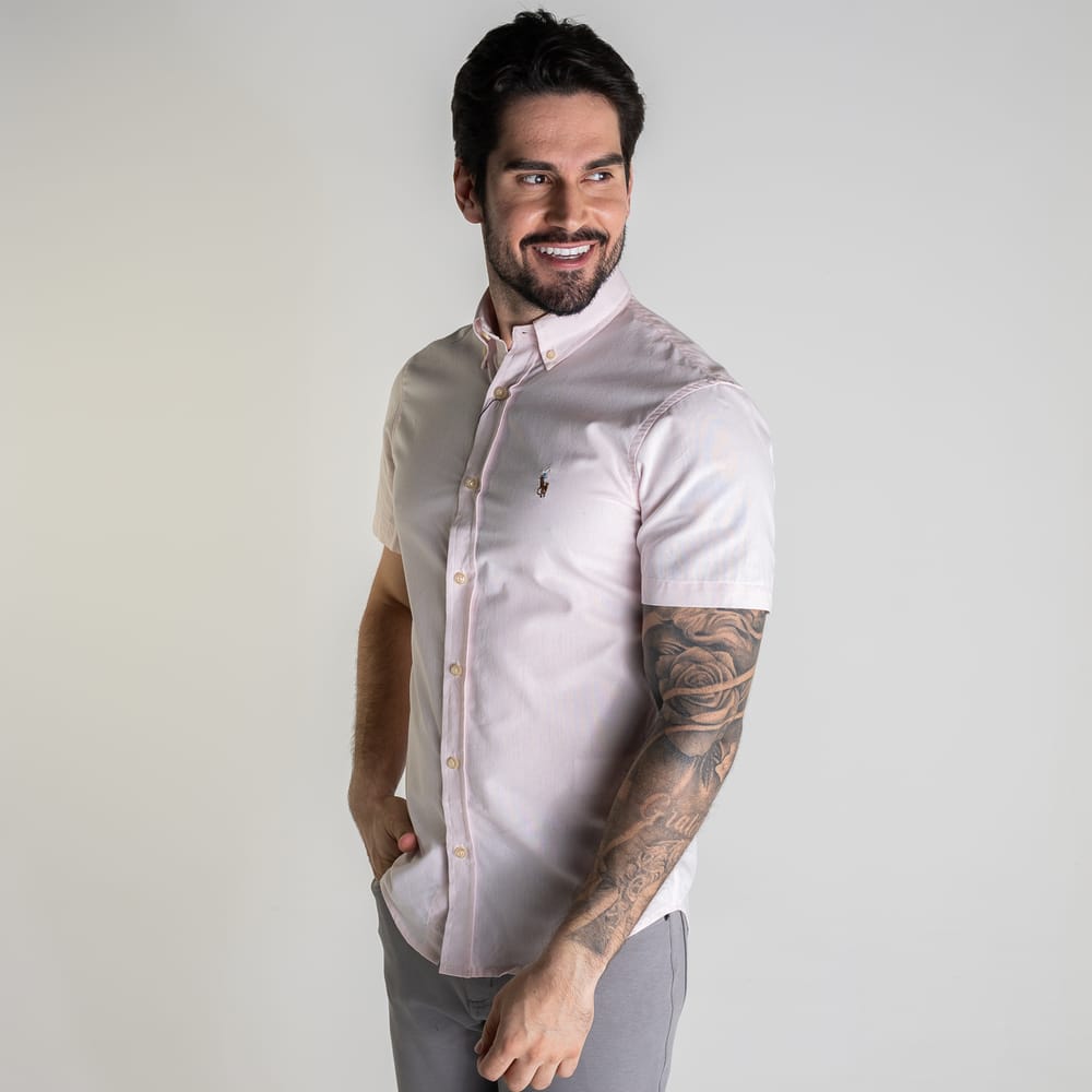 Camisa Hombre Rosada Manga Corta Rain - Norva Select