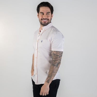 Camisa Hombre Rosada Pastel Manga Corta - Norva Select