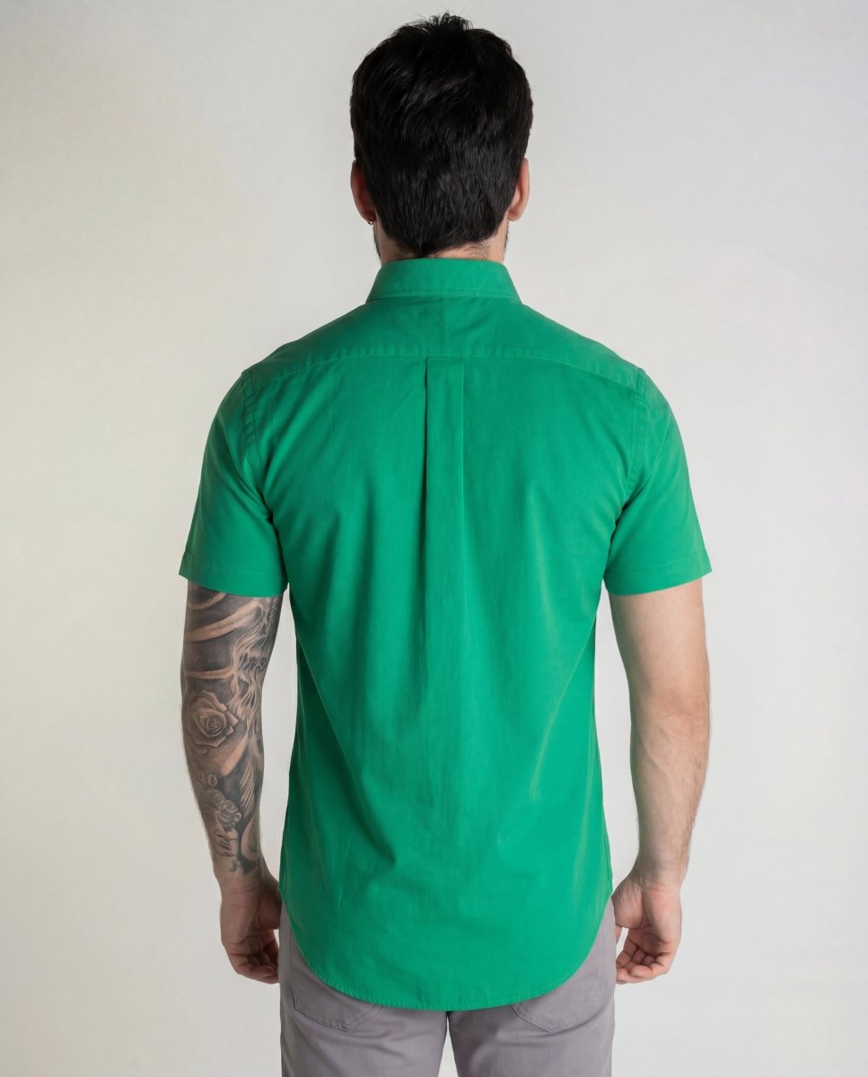 Camisa Hombre Verde Brasil Manga Corta Rain - Norva Select