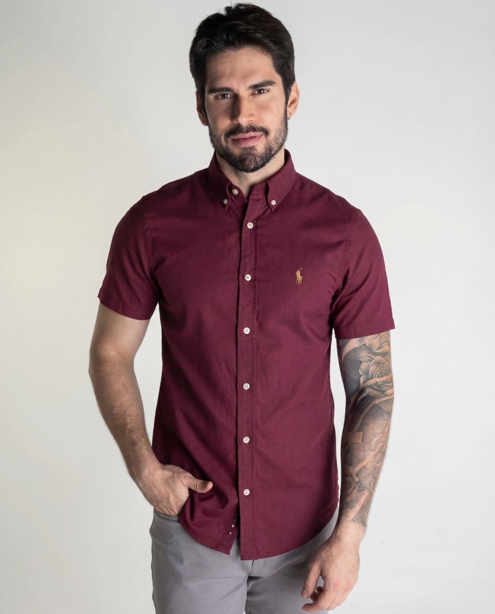 Camisa Hombre Vinotinto Manga Corta Clasica - Norva Select