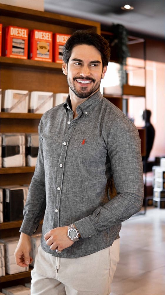 Camisa Negra Lino - Norva Select
