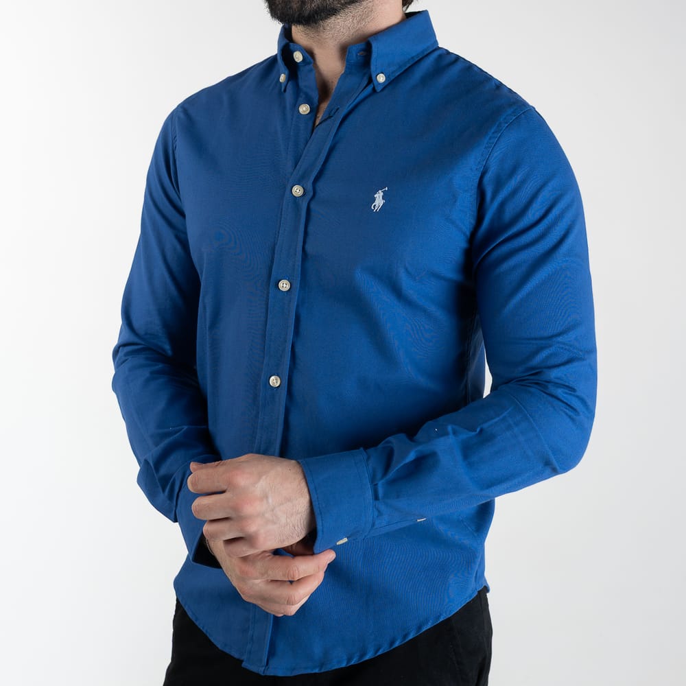Camisa Hombre Azul Rey Clásica