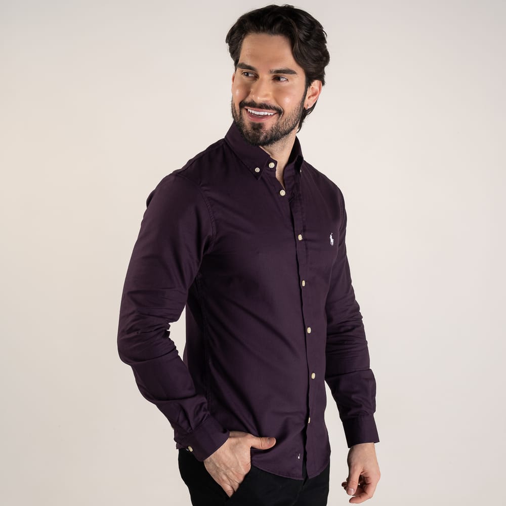 Camisa Hombre Morada Clásica