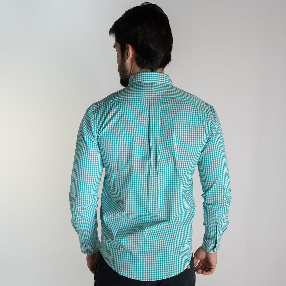 Camisa Hombre Aguamarina a Cuadros