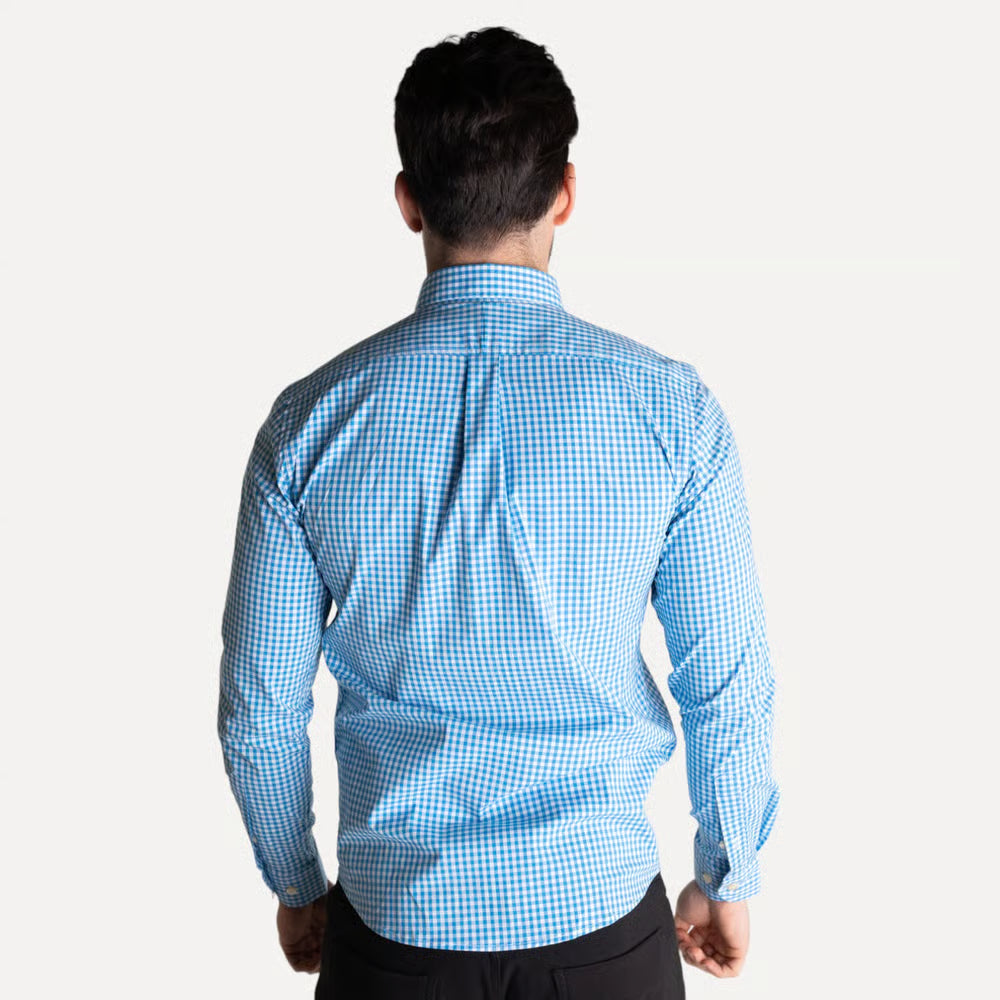 Camisa Hombre Azul cielo a Cuadros