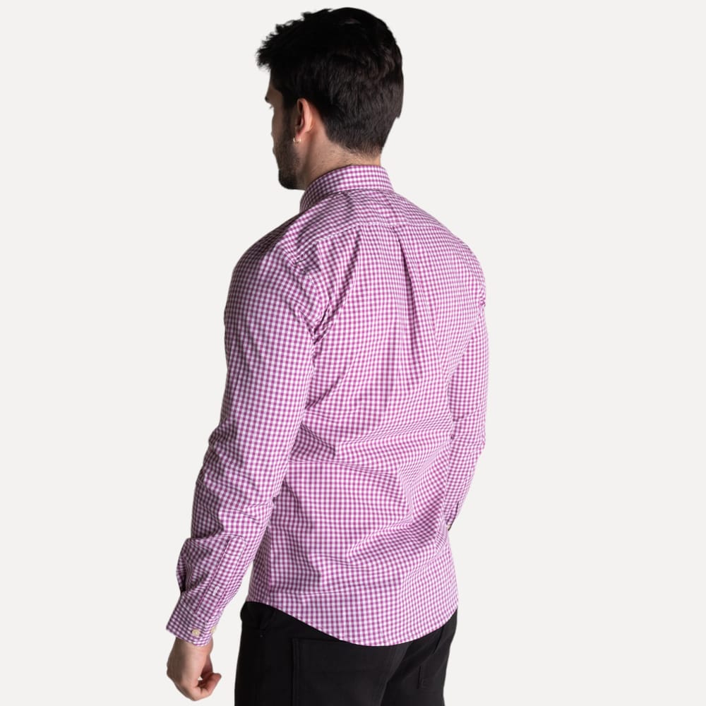 Camisa Hombre Morados a Cuadros