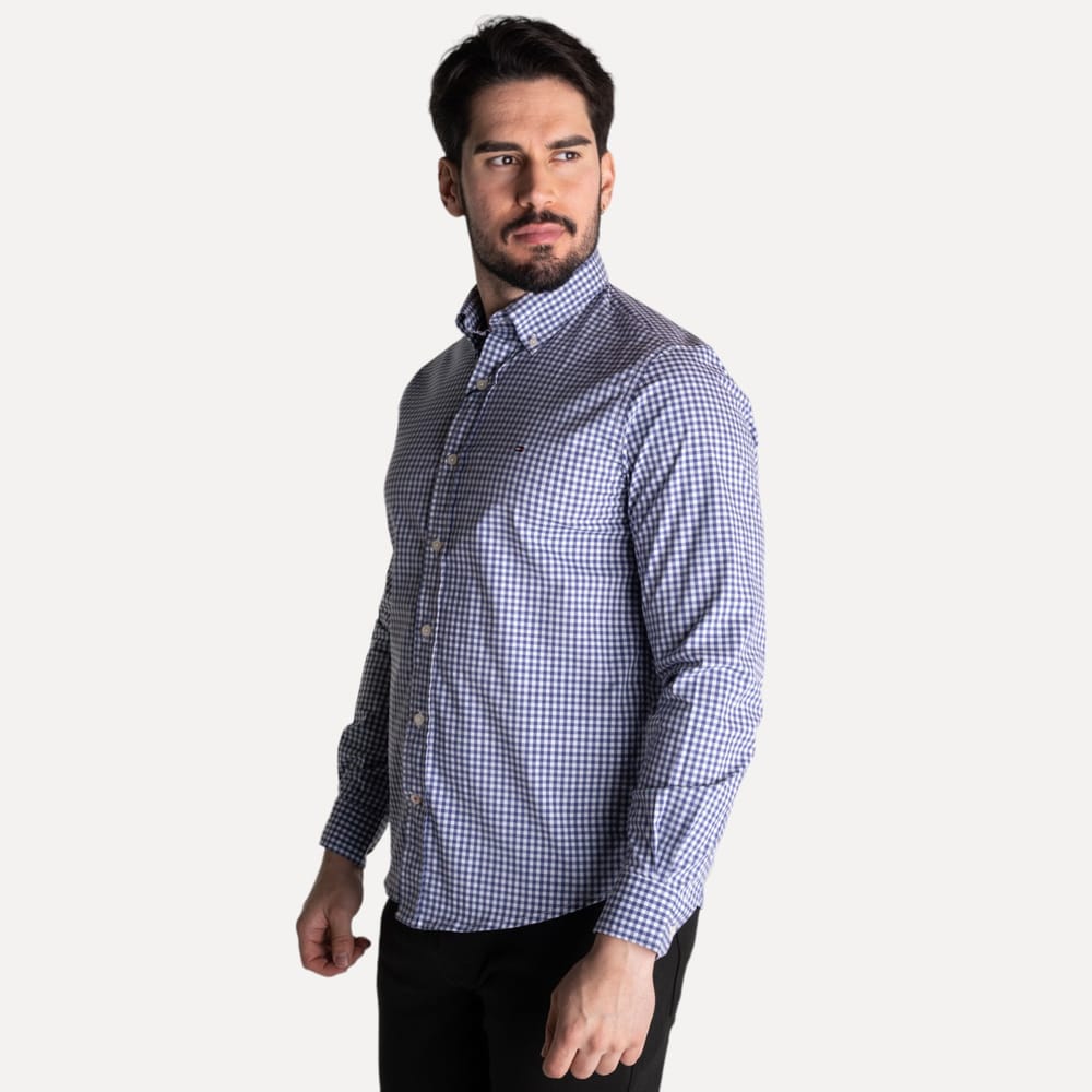 Camisa Hombre Oscura a Cuadros TM